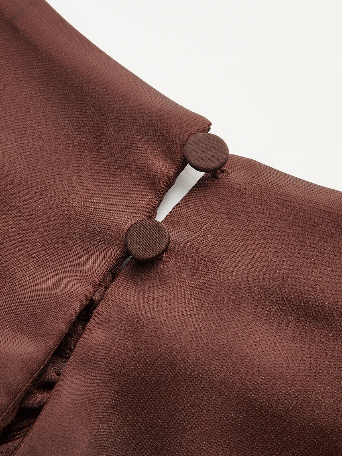 Cross Neck Long Sleeve Satin Blouse - Wholesalesil