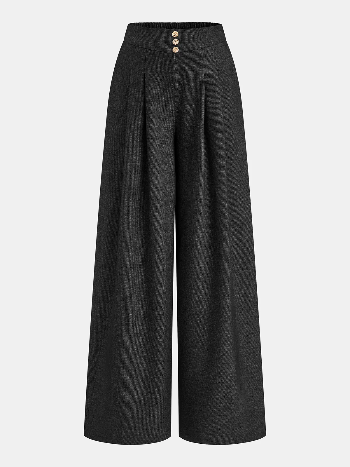 Elastic Waist High-Waist Wide-Leg Pants - Wholesalesil