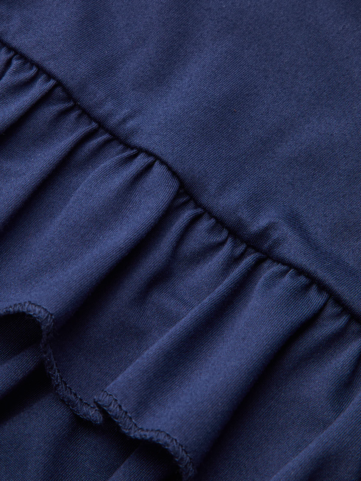 Long Sleeve Ruched Waist Layered Ruffle Dress - Wholesalesil