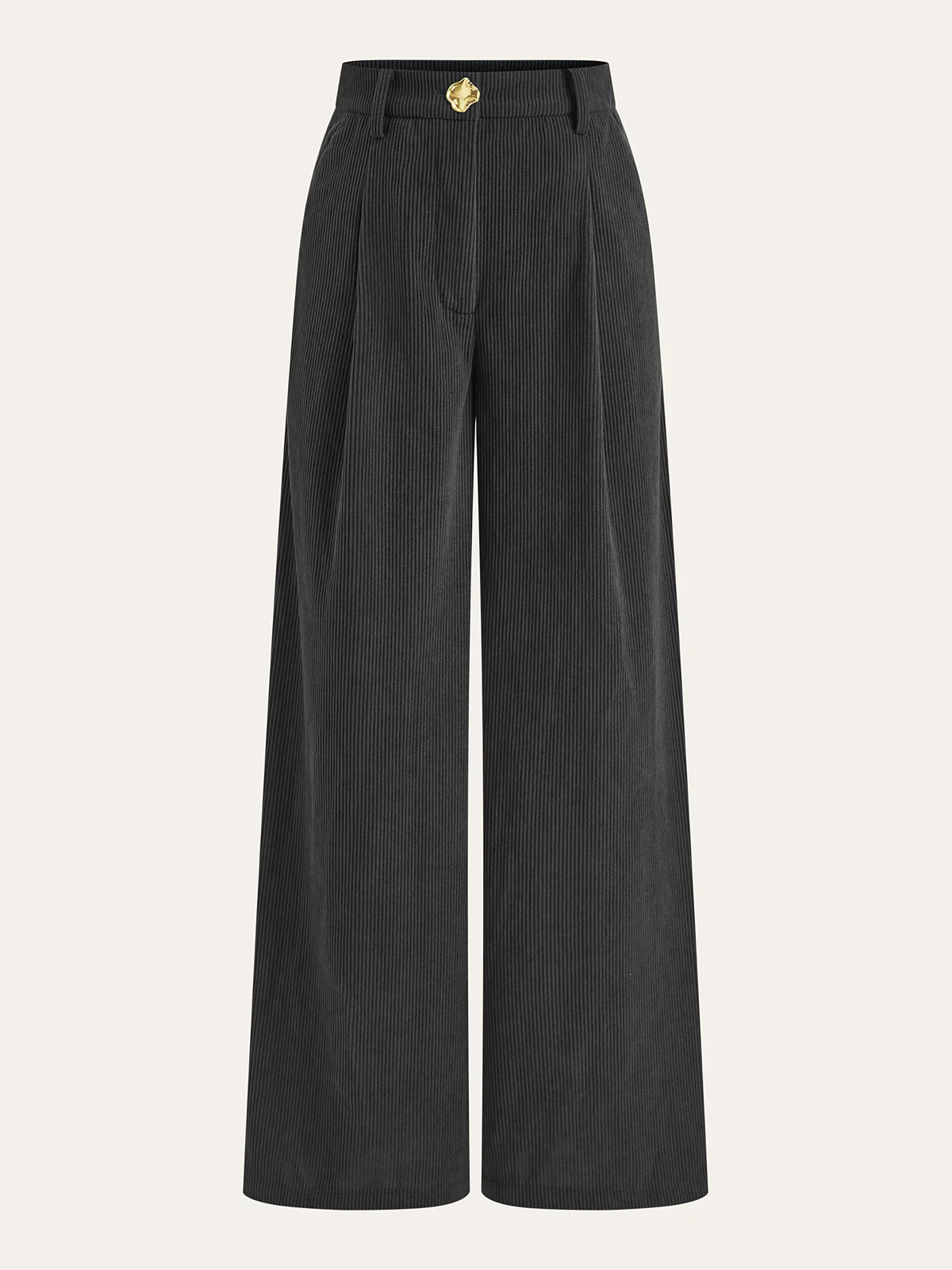 Corduroy Wide-Leg Pleated Pants - Wholesalesil