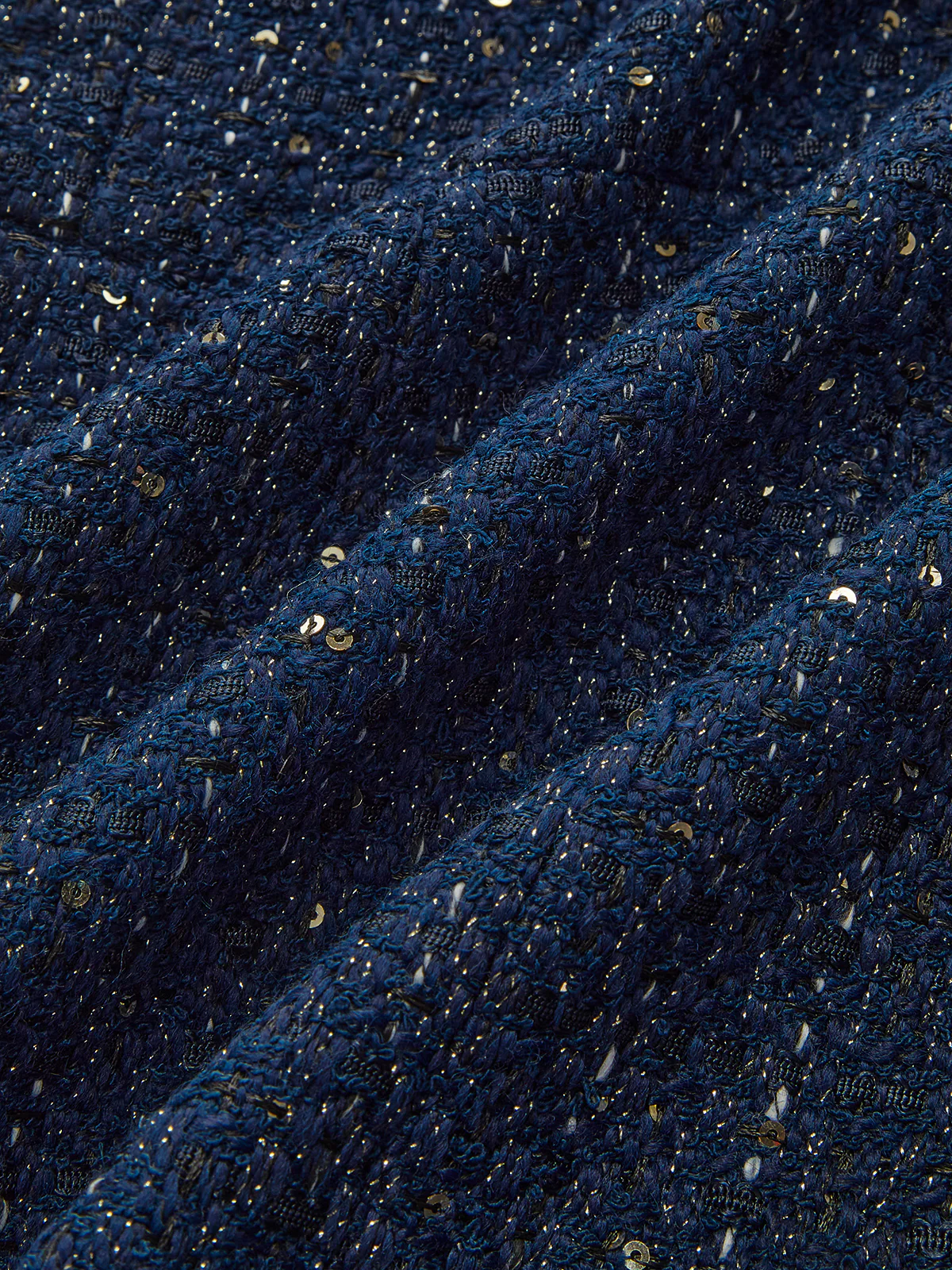 Metal Button Belted Tweed Jacket - Wholesalesil