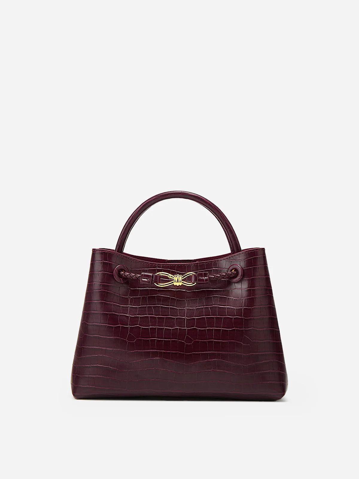 Crocodile-Embossed PU Leather Tote Bag - Wholesalesil