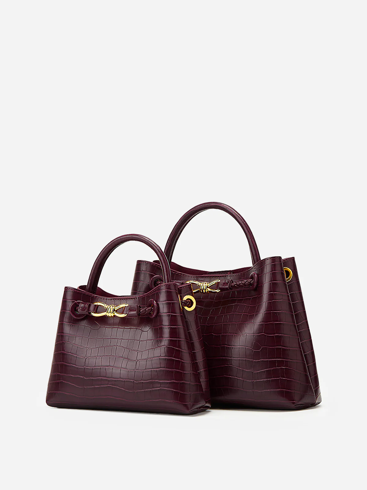 Crocodile-Embossed PU Leather Tote Bag - Wholesalesil