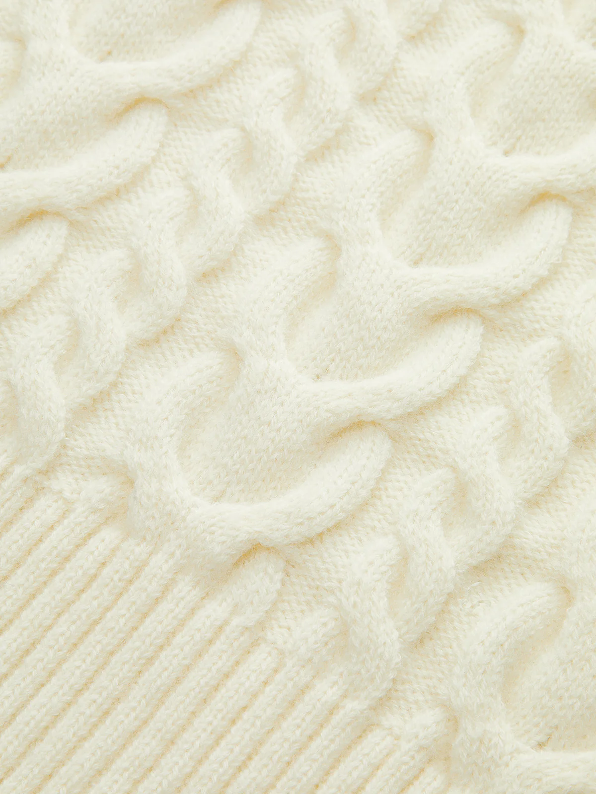 Asymmetric Collar Cable Knit Sweater - Wholesalesil