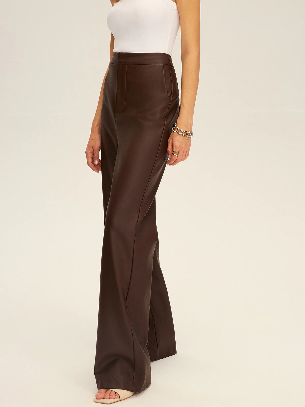 PU Leather Straight Leg Pants - Wholesalesil