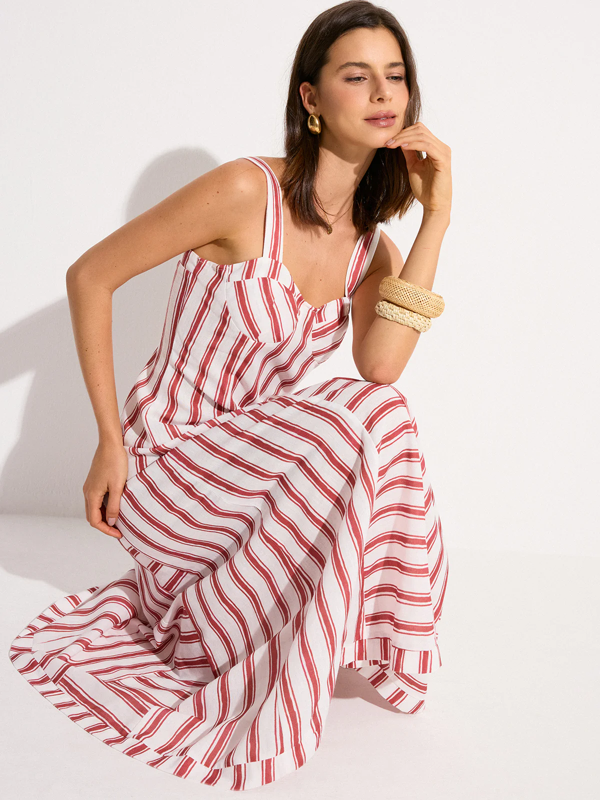 Striped Maxi Dress - Wholesalesil