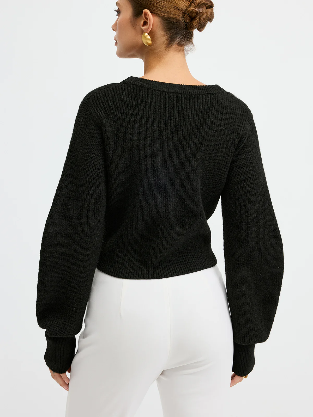 Lace Hem Wool Blend Cardigan - Wholesalesil