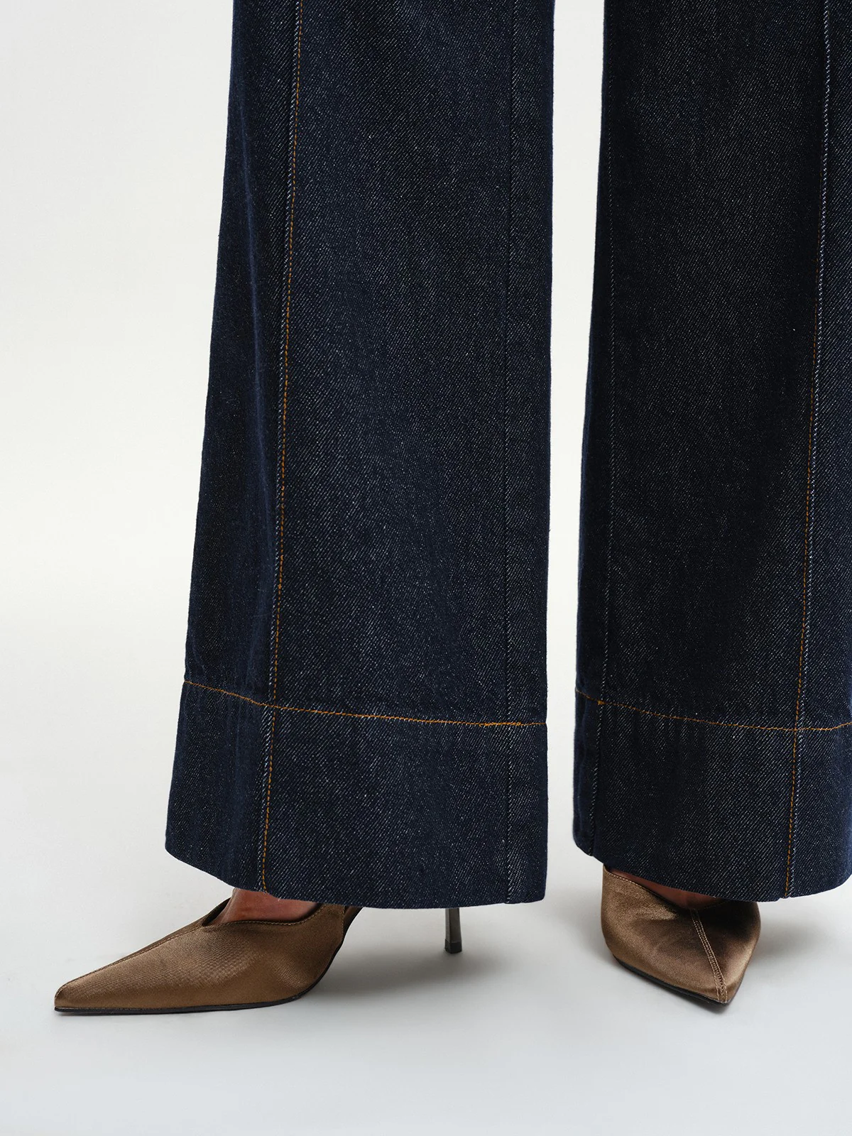 High-Waist Wide-Leg Denim Jeans - Wholesalesil