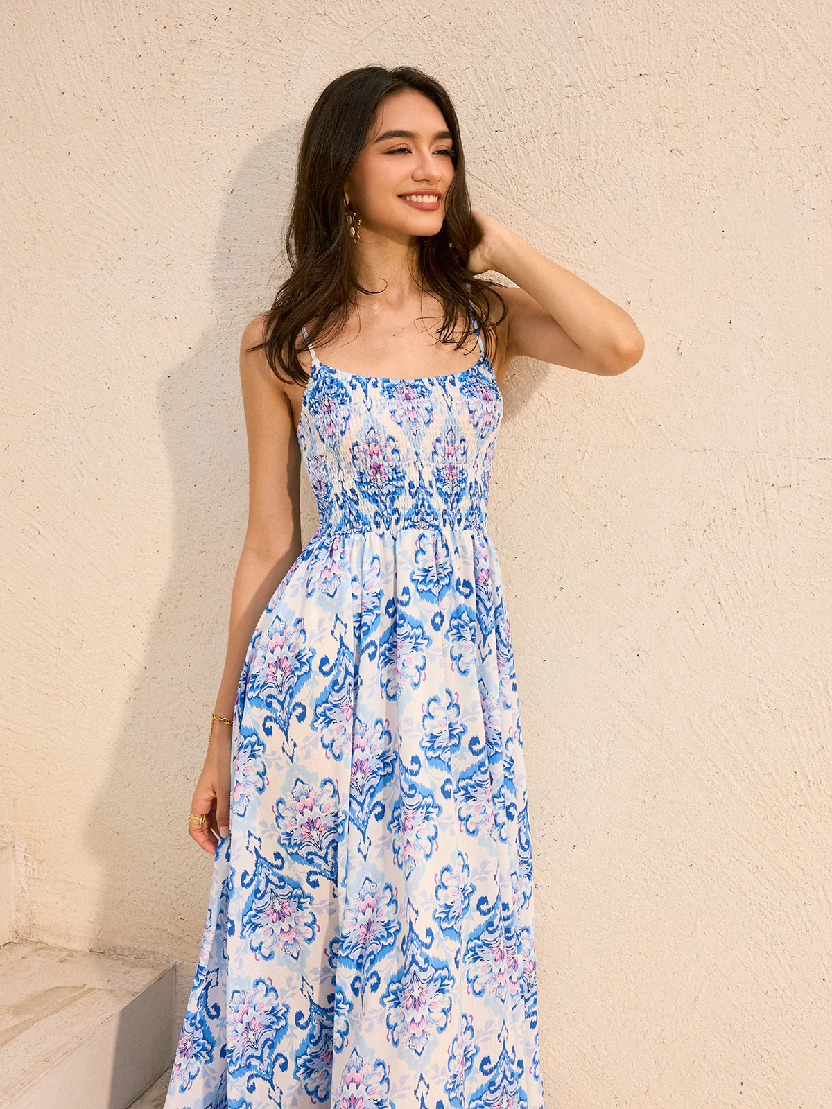 Bohemian Floral Print Maxi Dress - Wholesalesil