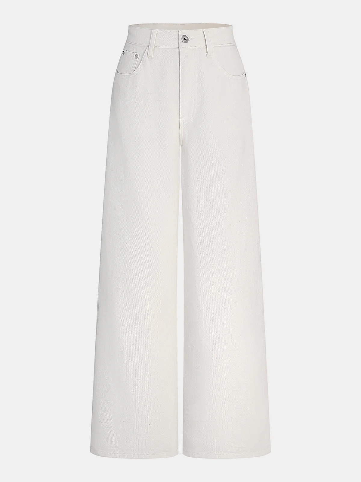 Denim Mid-Waist Wide-Leg Pants - Wholesalesil