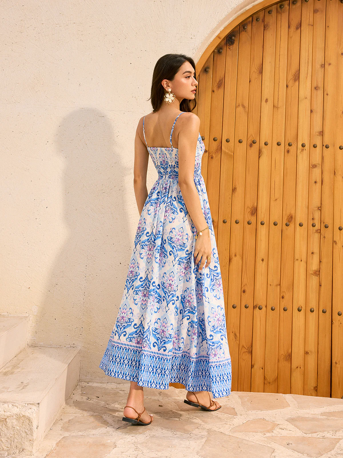 Bohemian Floral Print Maxi Dress - Wholesalesil