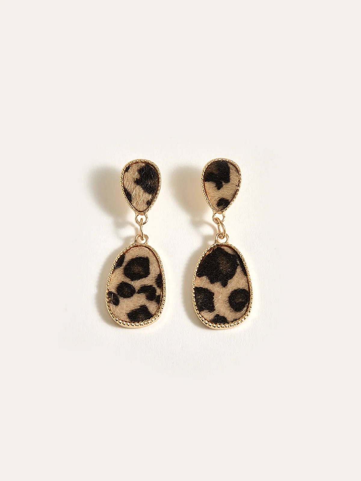 Leopard-Print Drop Earrings - Wholesalesil