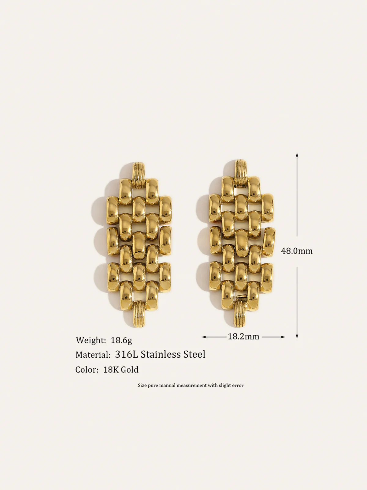 Golden Linked Drop Earrings - Wholesalesil