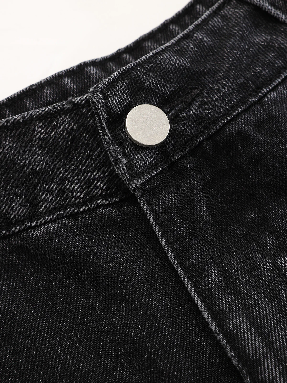 Washed Denim Curved-Leg Jeans - Wholesalesil
