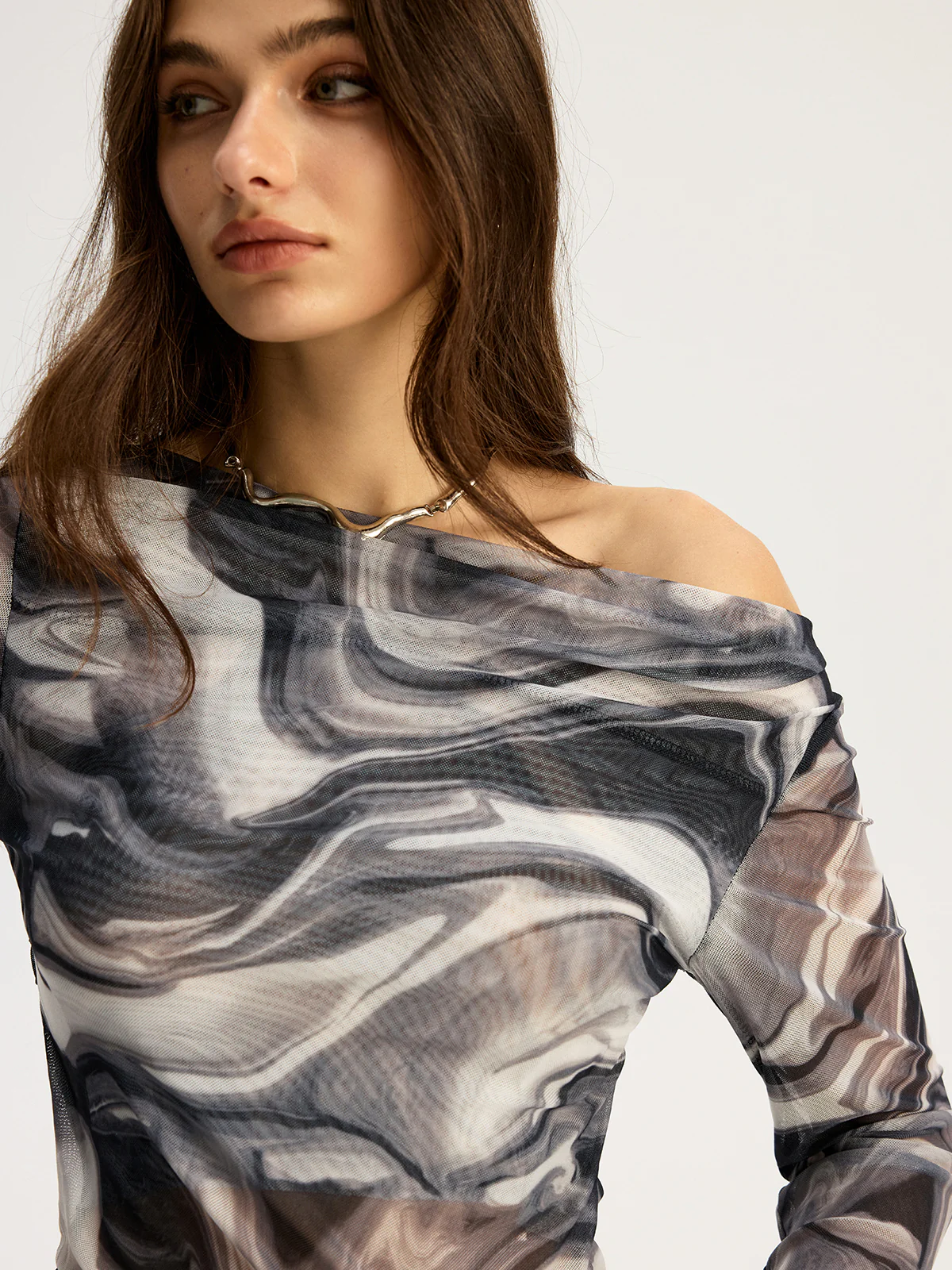 Stormy Mesh Off Shoulder Top - Wholesalesil