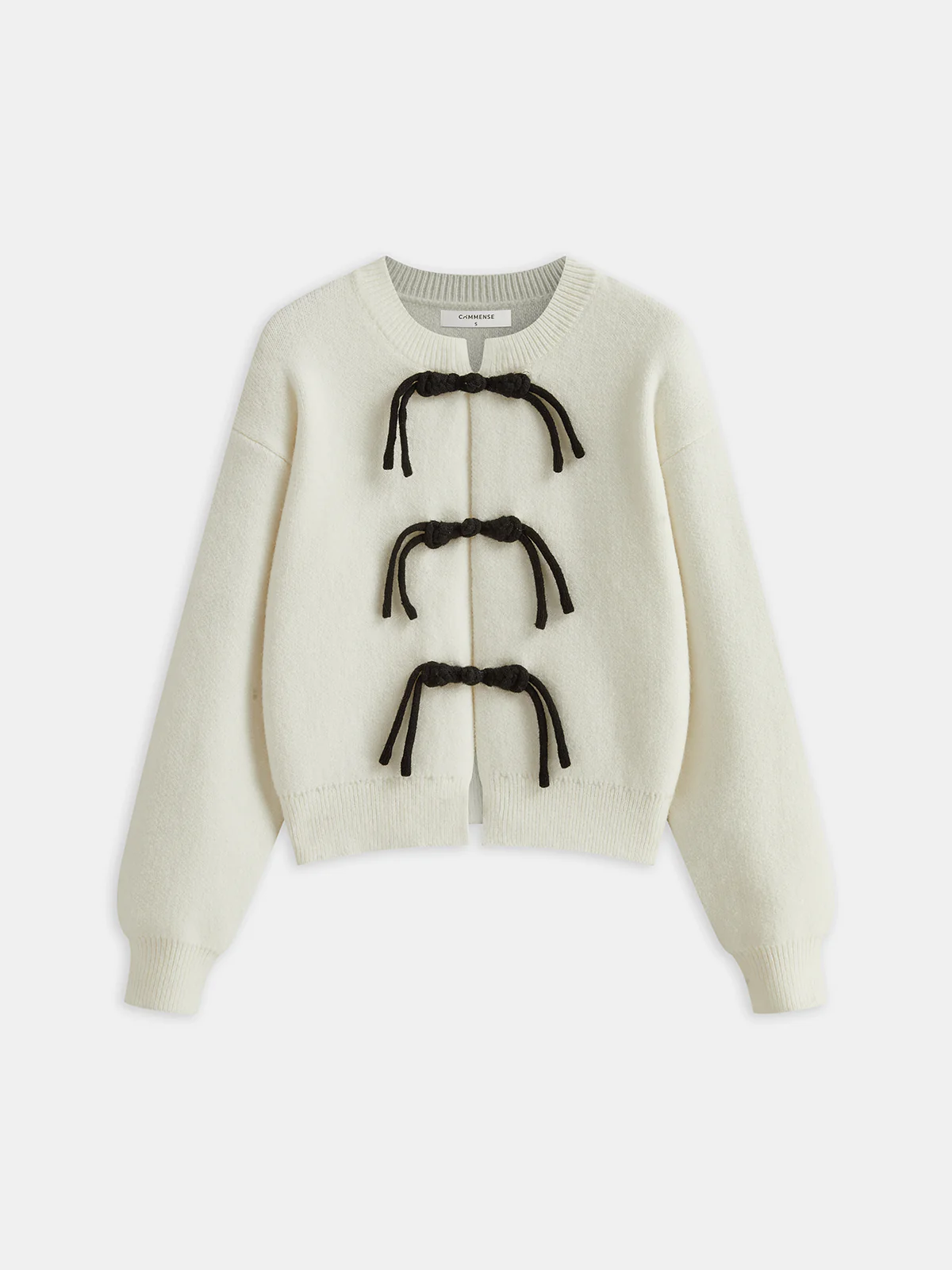 Contrast Knot Button Knit Cardigan - Wholesalesil