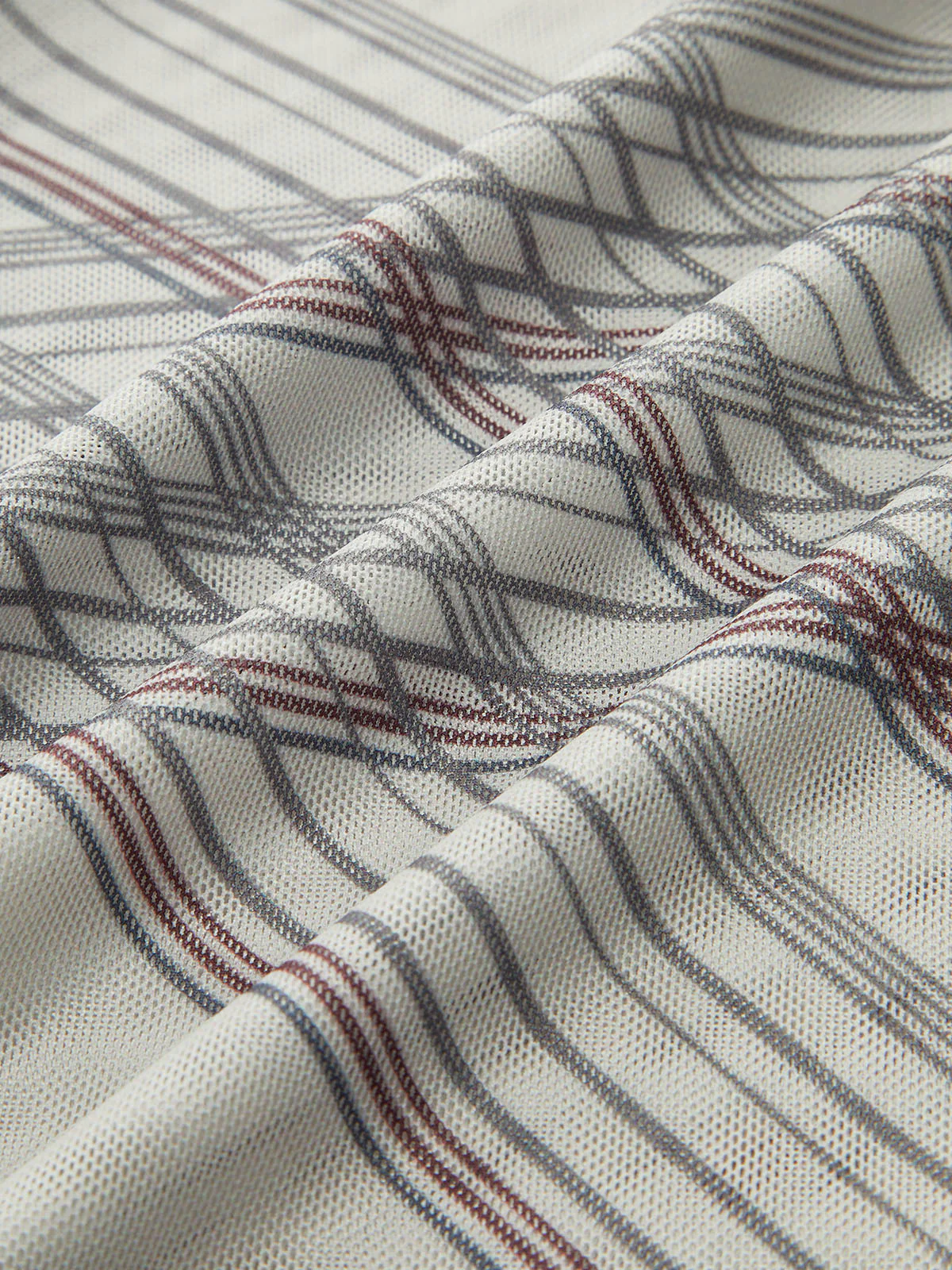 Striped Semi-Sheer Long Sleeve Blouse - Wholesalesil