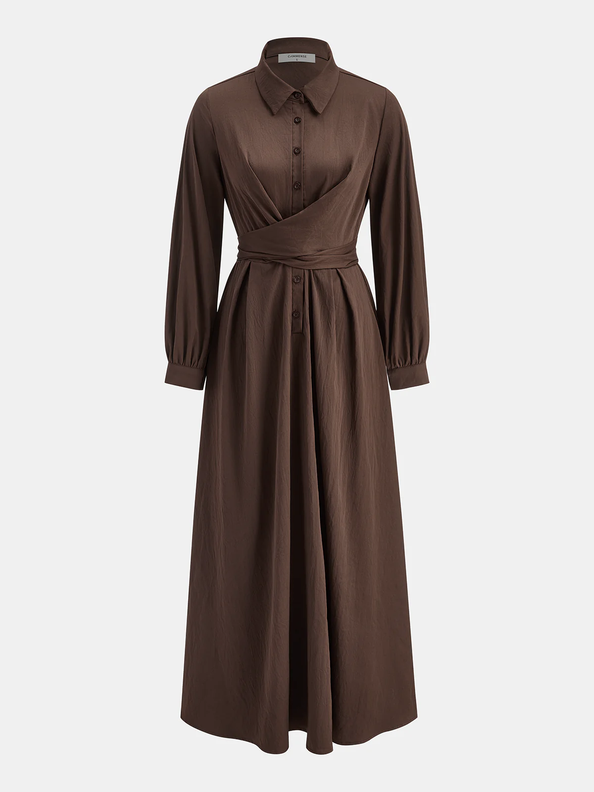 Wrap-Front Tie-Back Shirt Dress - Wholesalesil