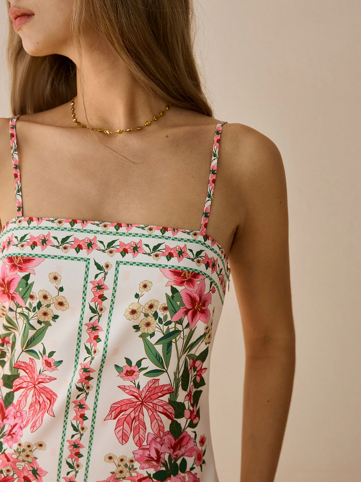 Floral Print Spaghetti Strap Mini Dress - Wholesalesil