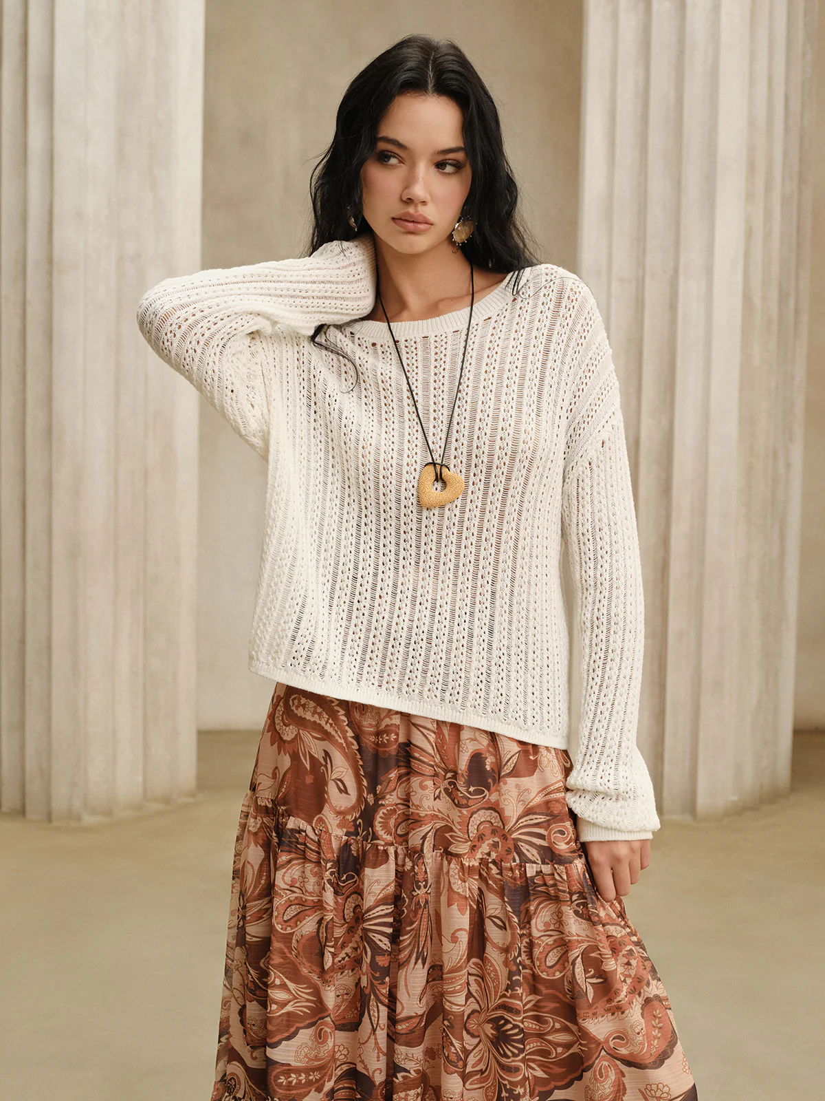 Oversized Crew Neck Sweater - Wholesalesil