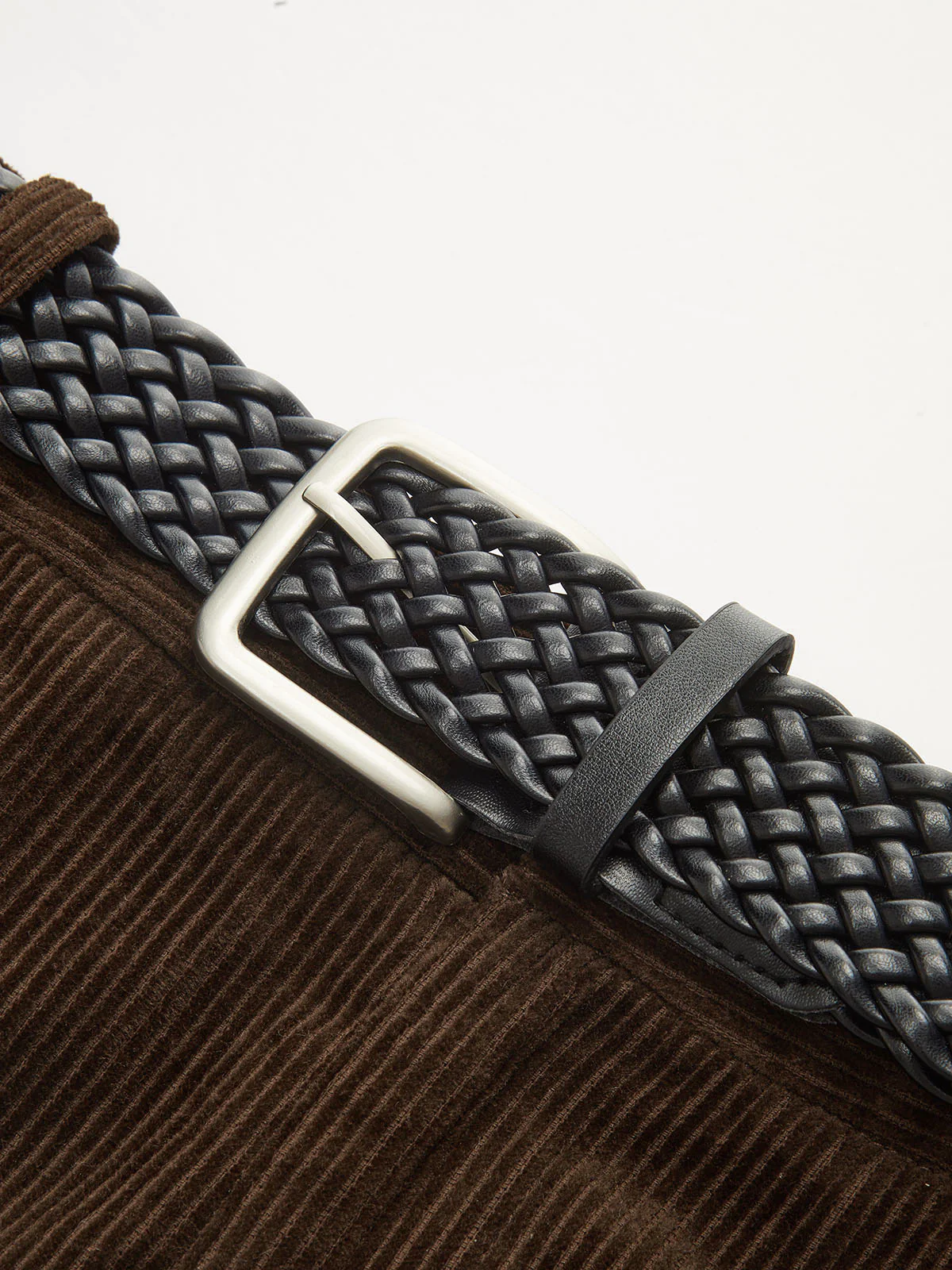 Mid-Waist Corduroy Belted Pants - Wholesalesil