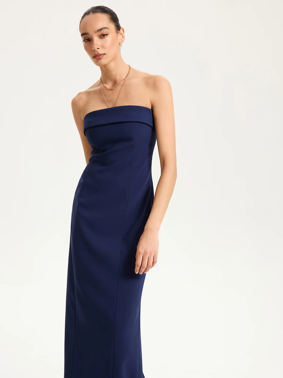 Strapless Maxi Dress with Removable Clear Straps - Wholesalesil