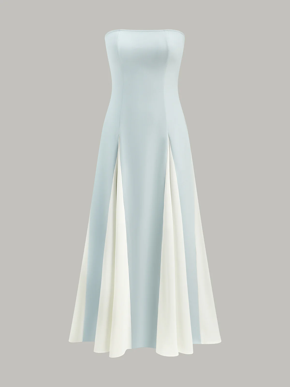 Color Block Detachable Strap Maxi Dress - Wholesalesil