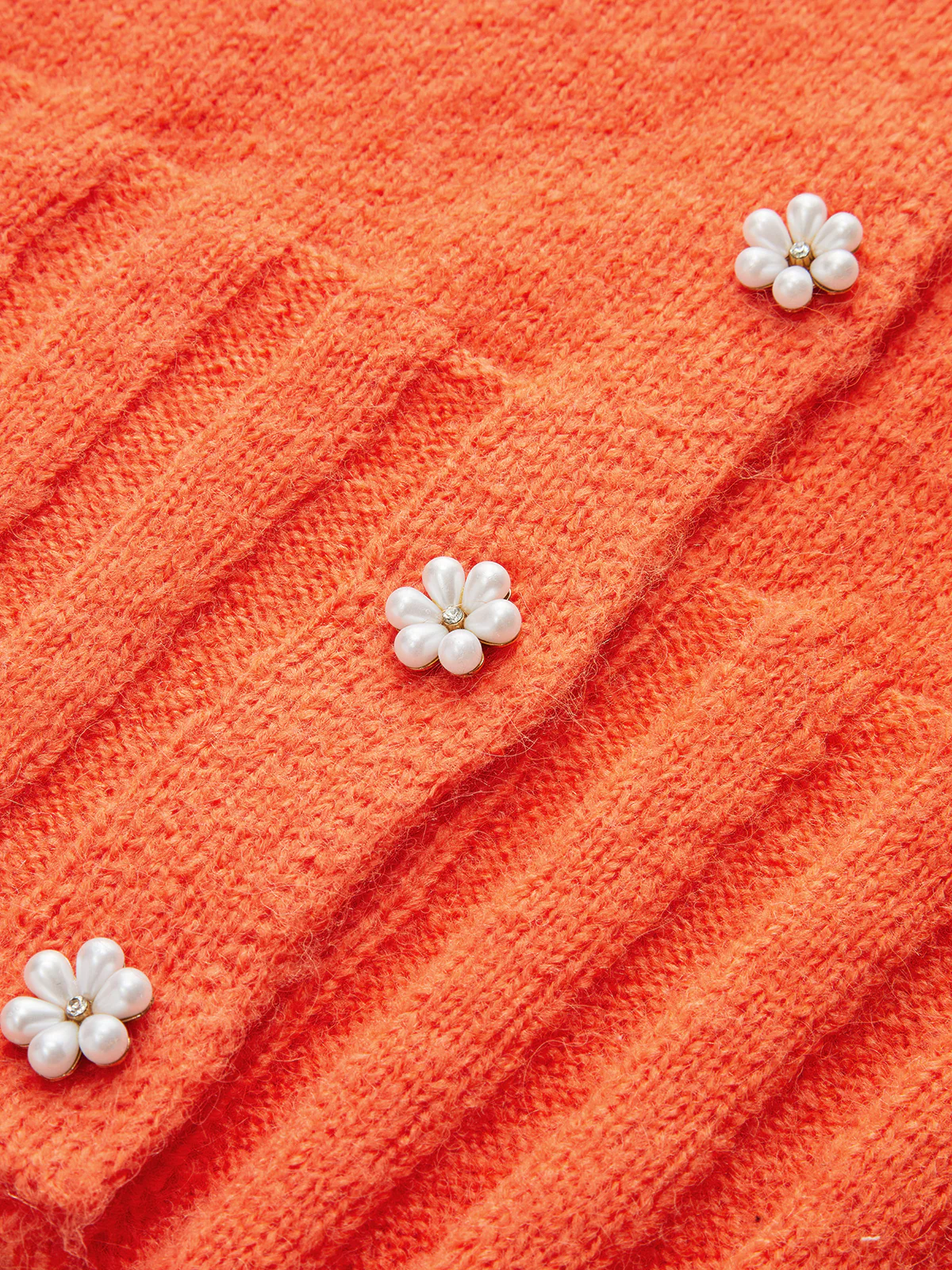 Floral Button Wool Blend Cardigan - Wholesalesil