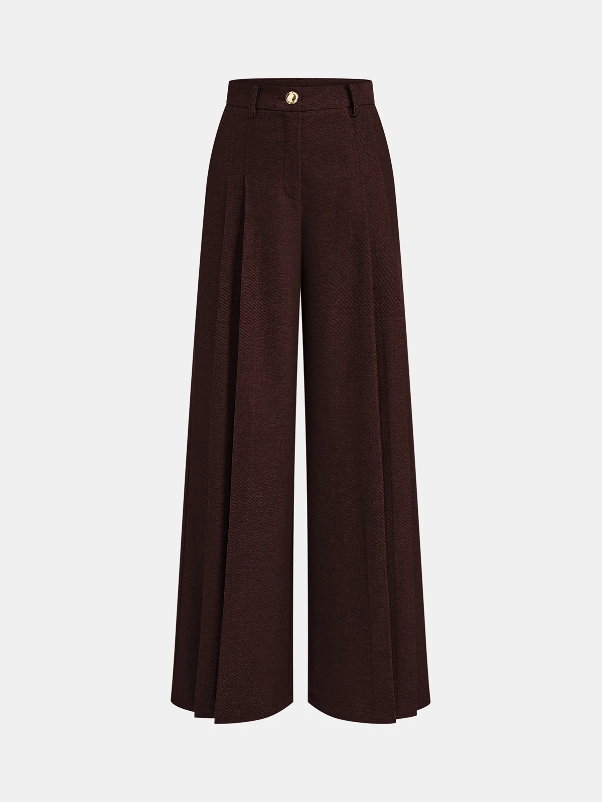 Mid-Waisted Pleated Wide-Leg Pants - Wholesalesil