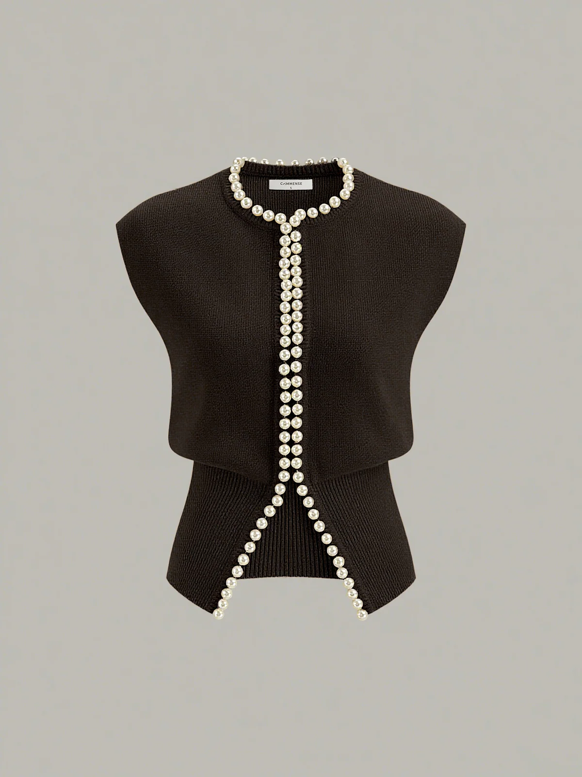 Pearl Decor Cap Sleeve Cardigan - Wholesalesil