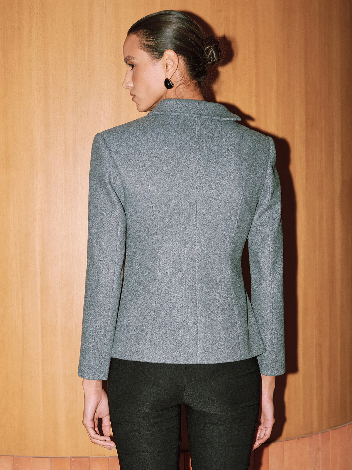 Asymmetric Short Coat without Belt - Wholesalesil