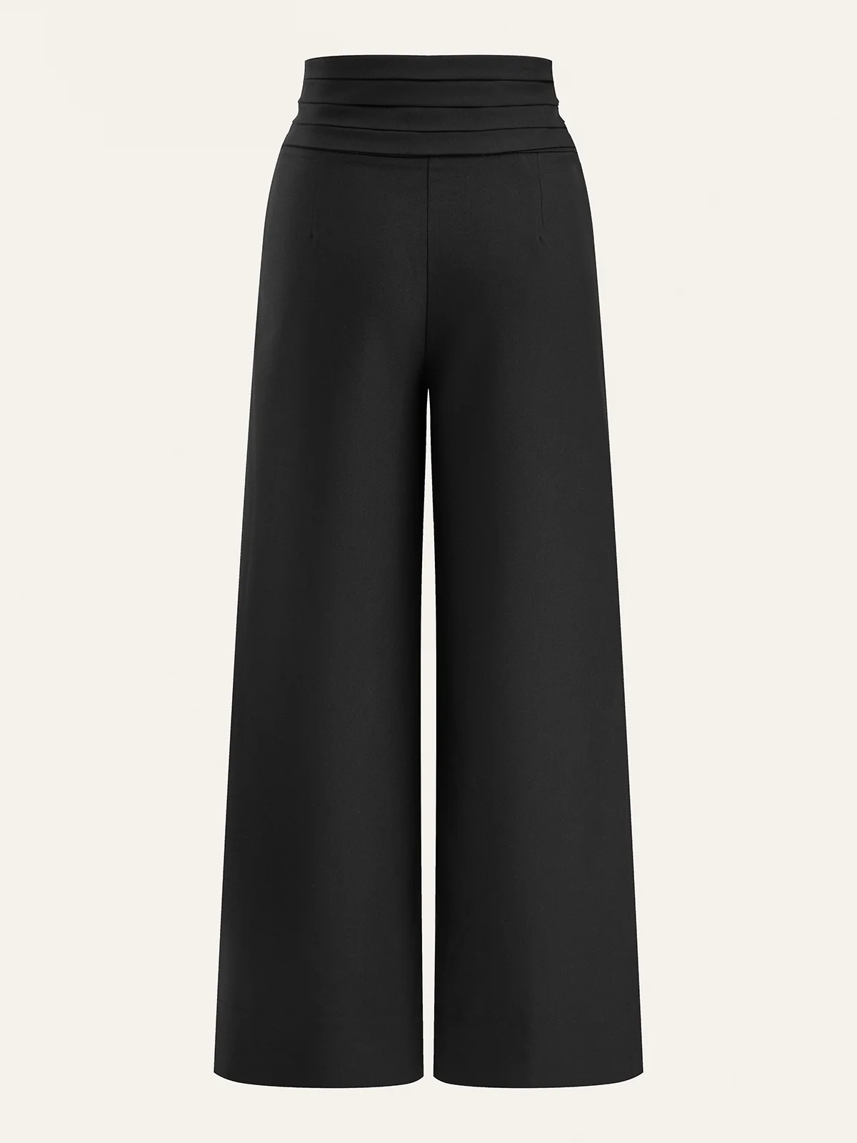 High-Waist Pleated-Waistband Wide-Leg Pants - Wholesalesil