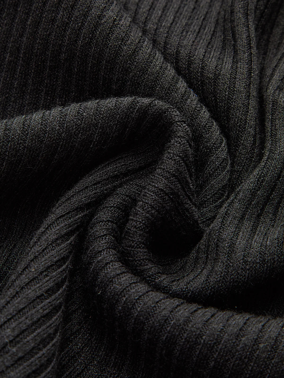 Contrast Collar Metal Button Ribbed Knit T-Shirt - Wholesalesil