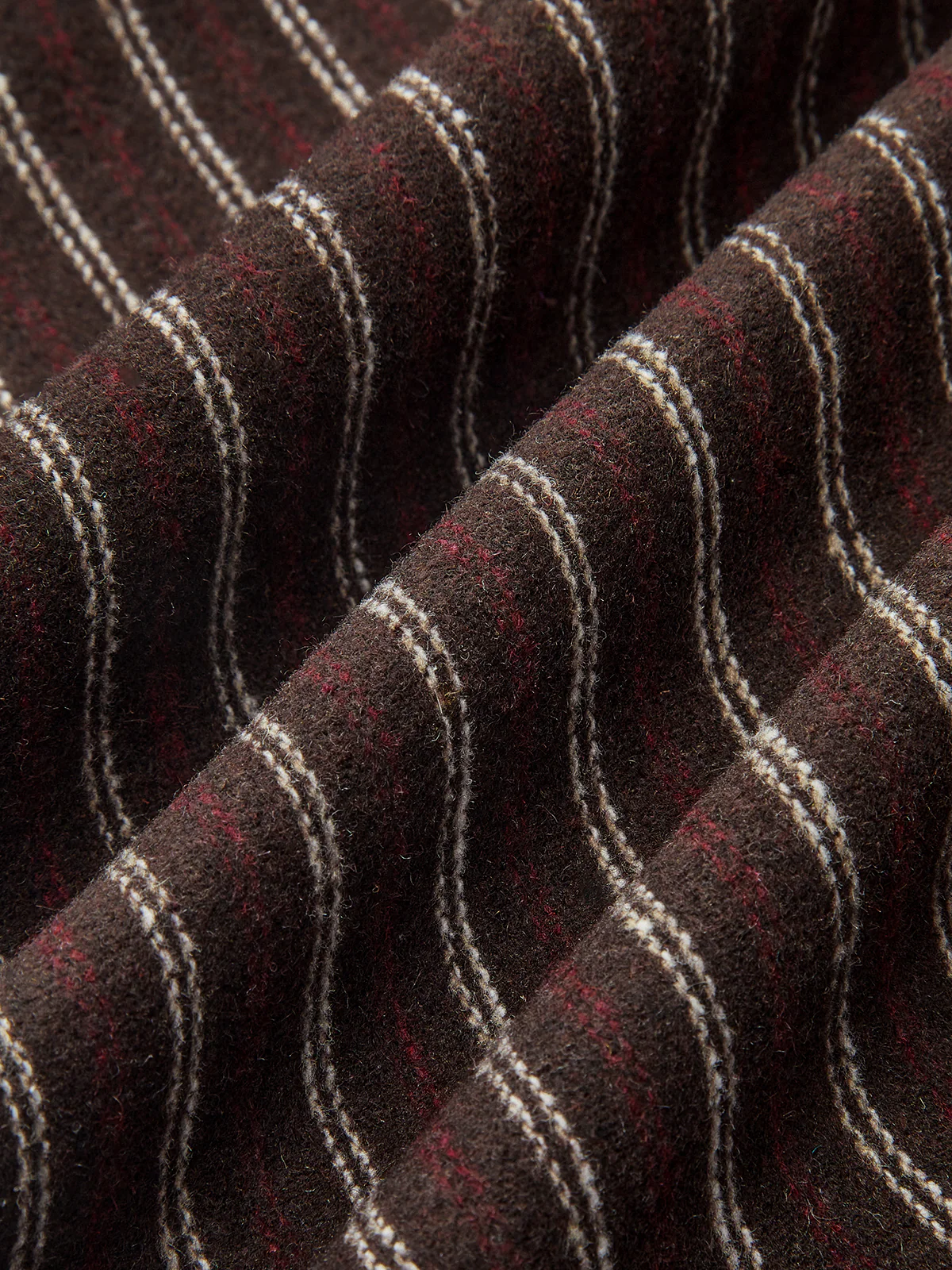 Asymmetric Placket Tweed Pinstripe Wide-Leg Pants - Wholesalesil