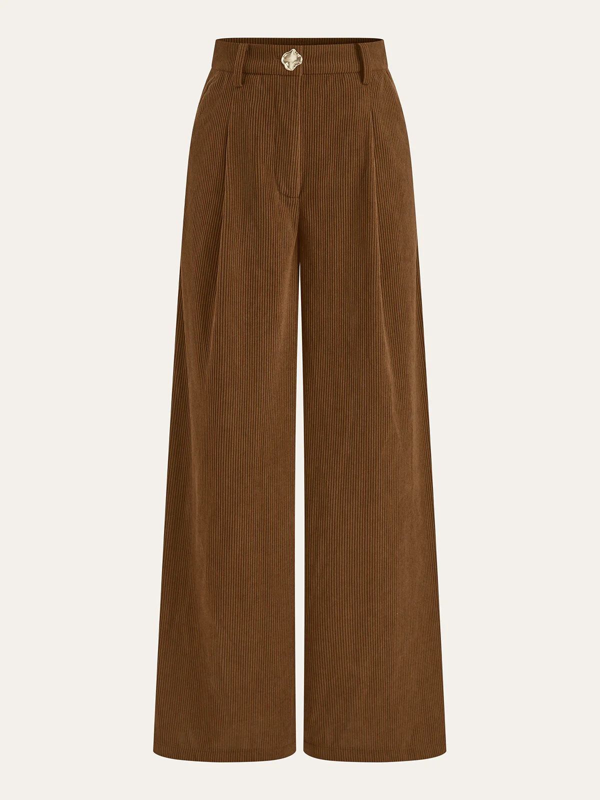 Corduroy Wide-Leg Pleated Pants - Wholesalesil