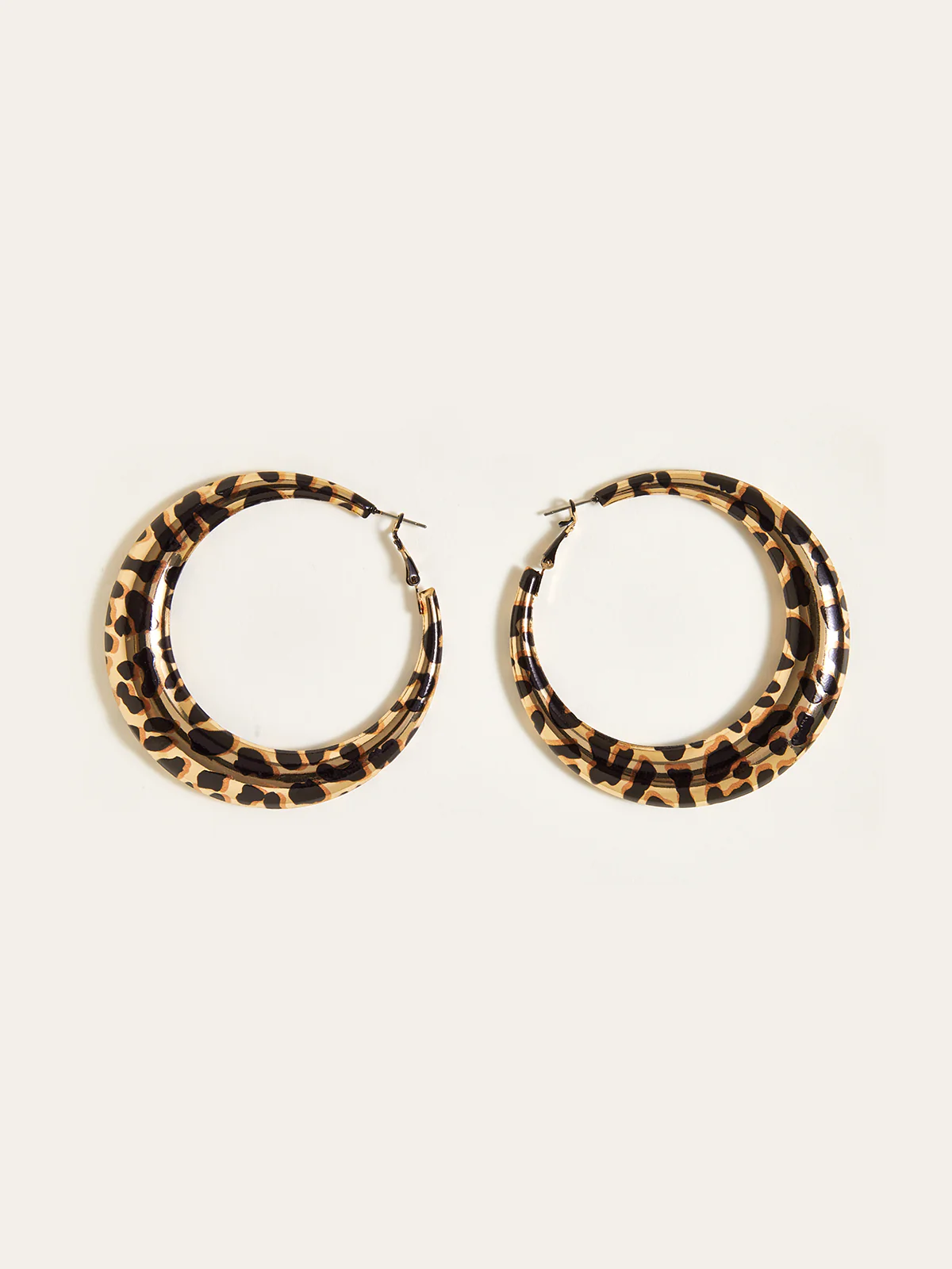 Leopard Print Hoop Earrings - Wholesalesil