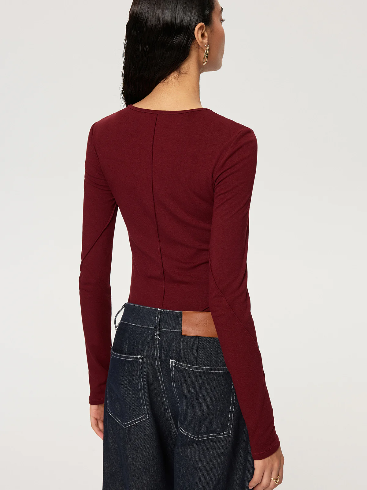 Contour-Seam Long Sleeve Bodysuit - Wholesalesil