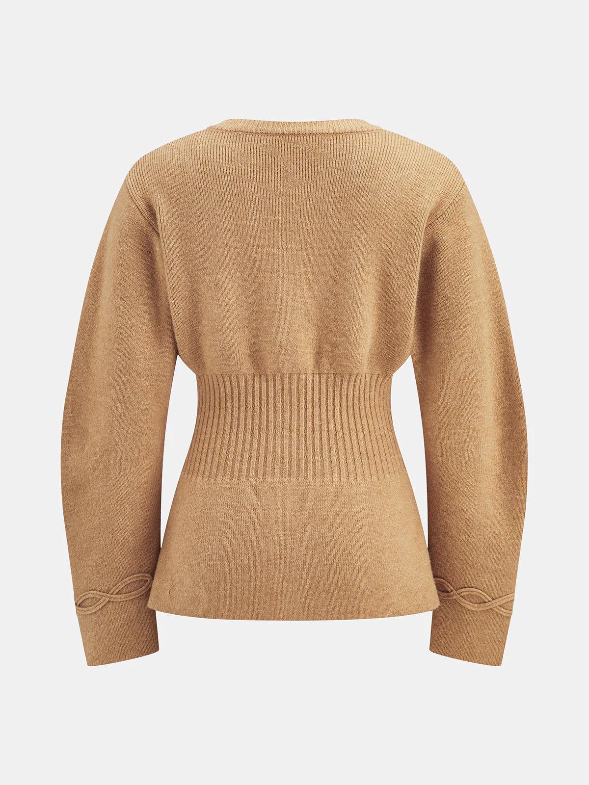 Cinched Waist Cable Knit Cardigan - Wholesalesil