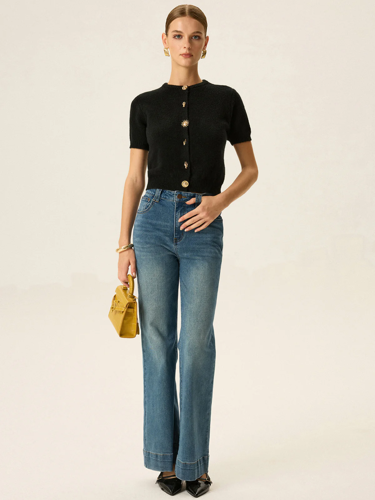 Metal Detail Knit Cardigan - Wholesalesil