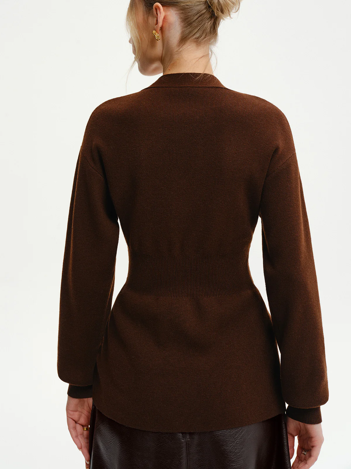 Wool-Blend V-Neck Button-Down Cardigan - Wholesalesil