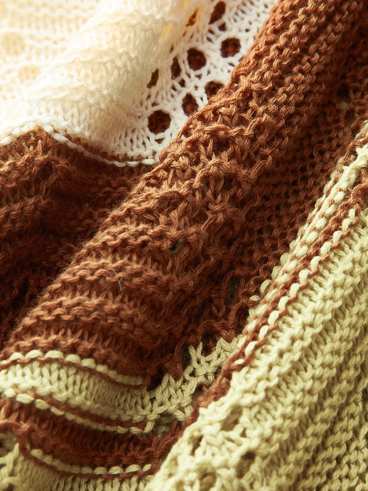 Semi-Sheer Contrast Stripe Crochet Halter Maxi Dress - Wholesalesil