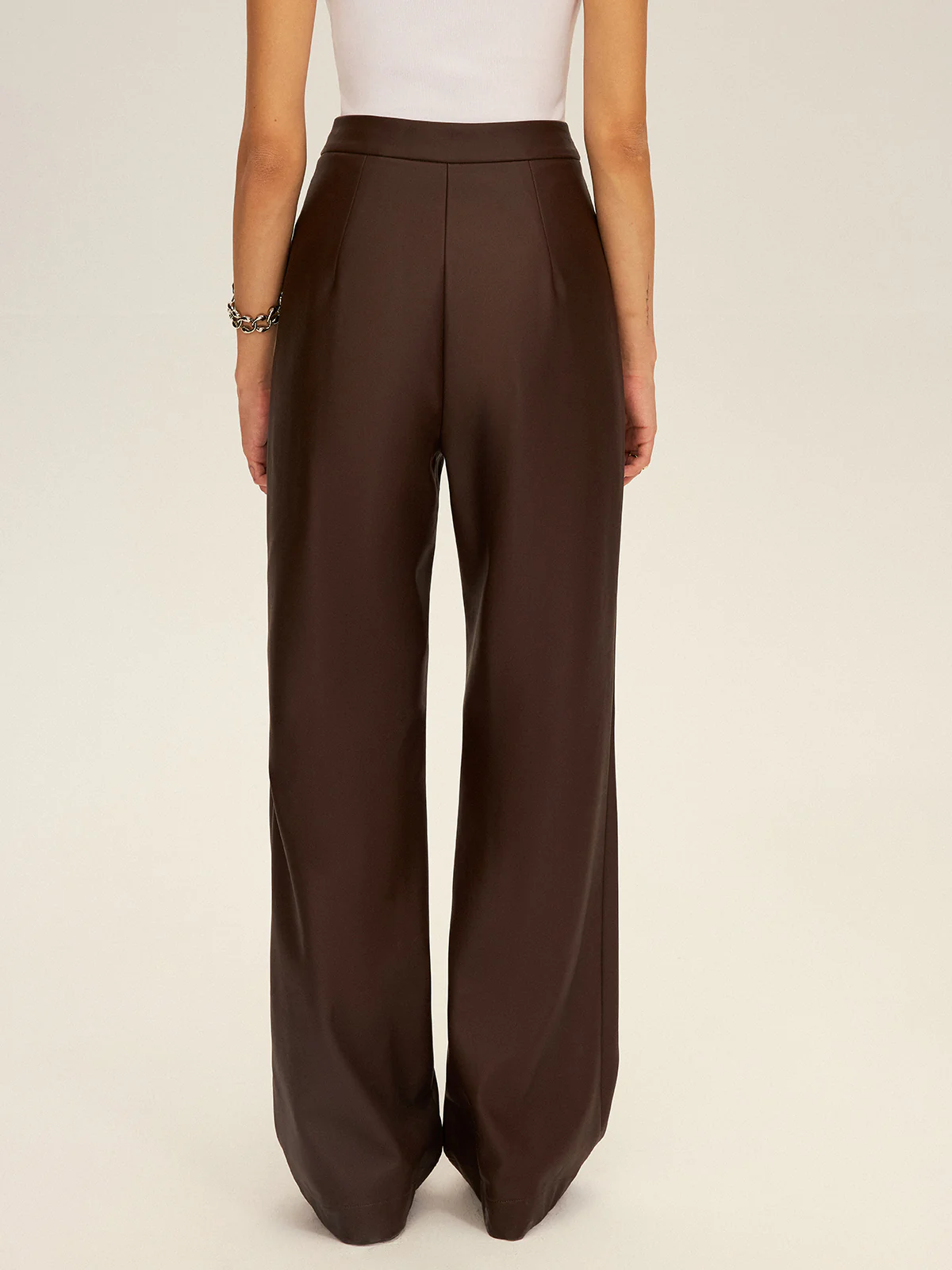 PU Leather Straight Leg Pants - Wholesalesil