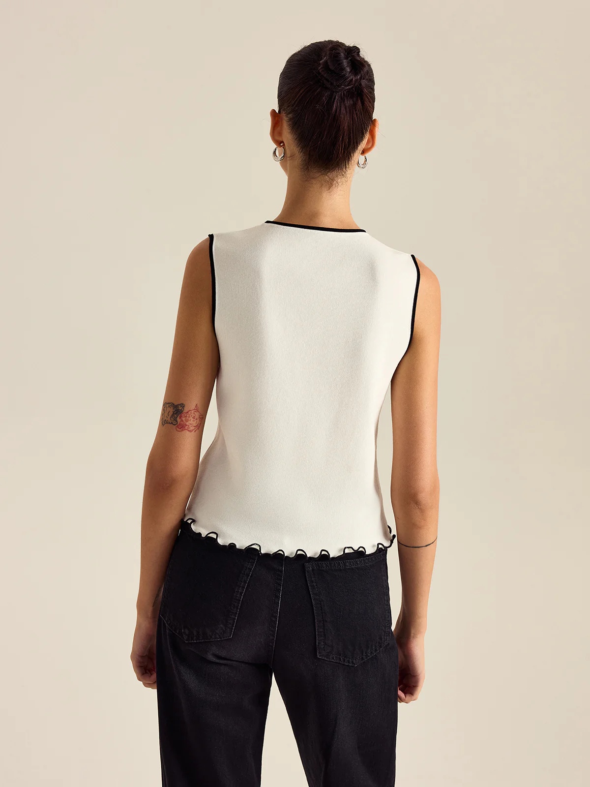 Contrasting Trim Tank Top - Wholesalesil