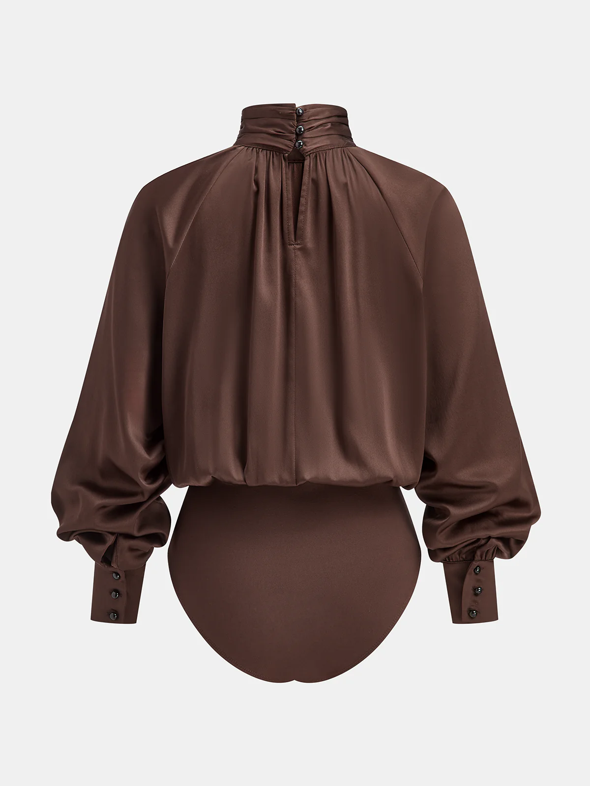 Satin Turtleneck Bodysuit - Wholesalesil