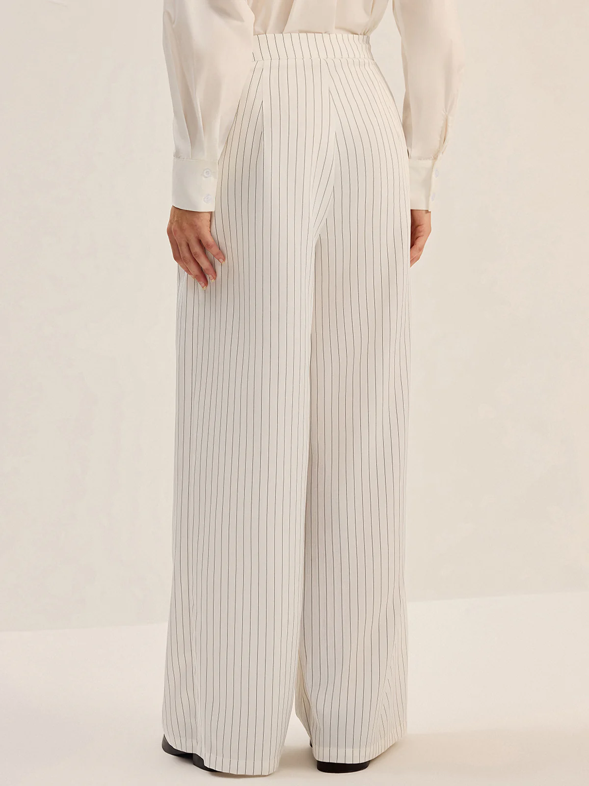 Pinstripe Wide-Leg Pants - Wholesalesil