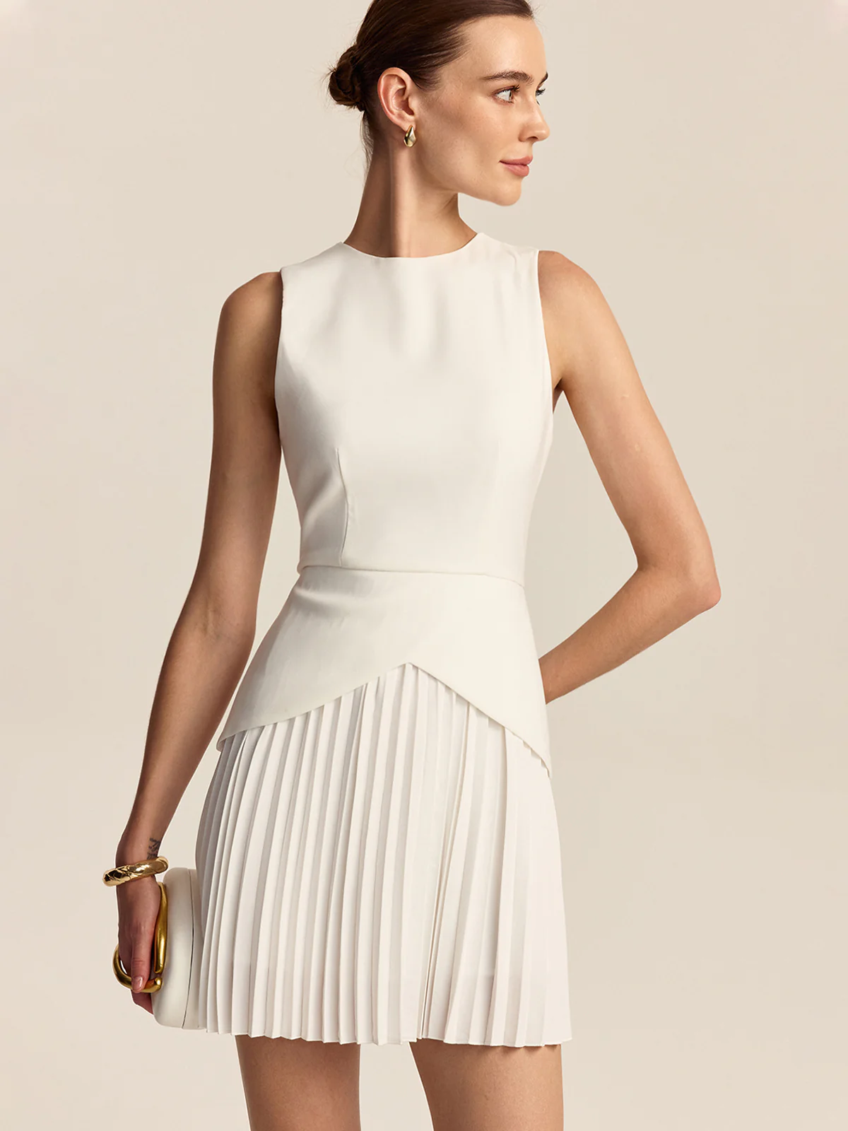 Pleated Hem Mini Dress - Wholesalesil