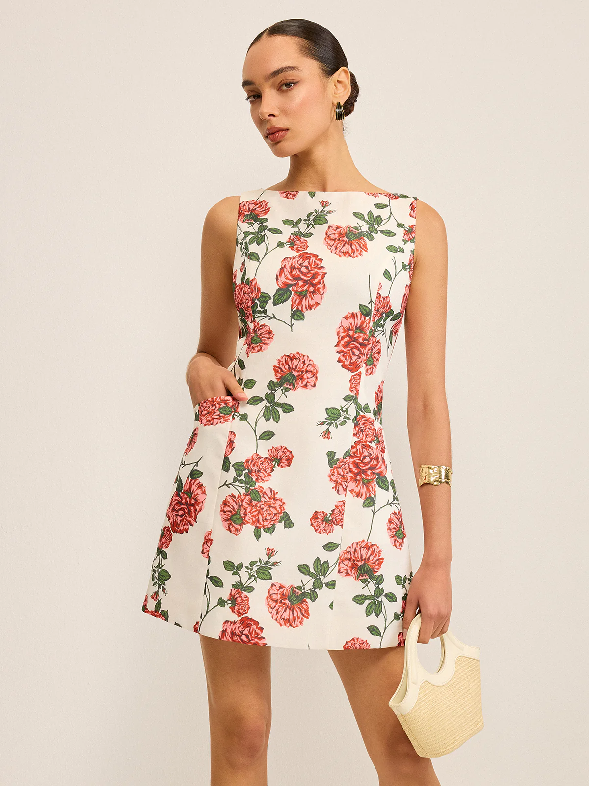 Floral Printed Shift Dress - Wholesalesil