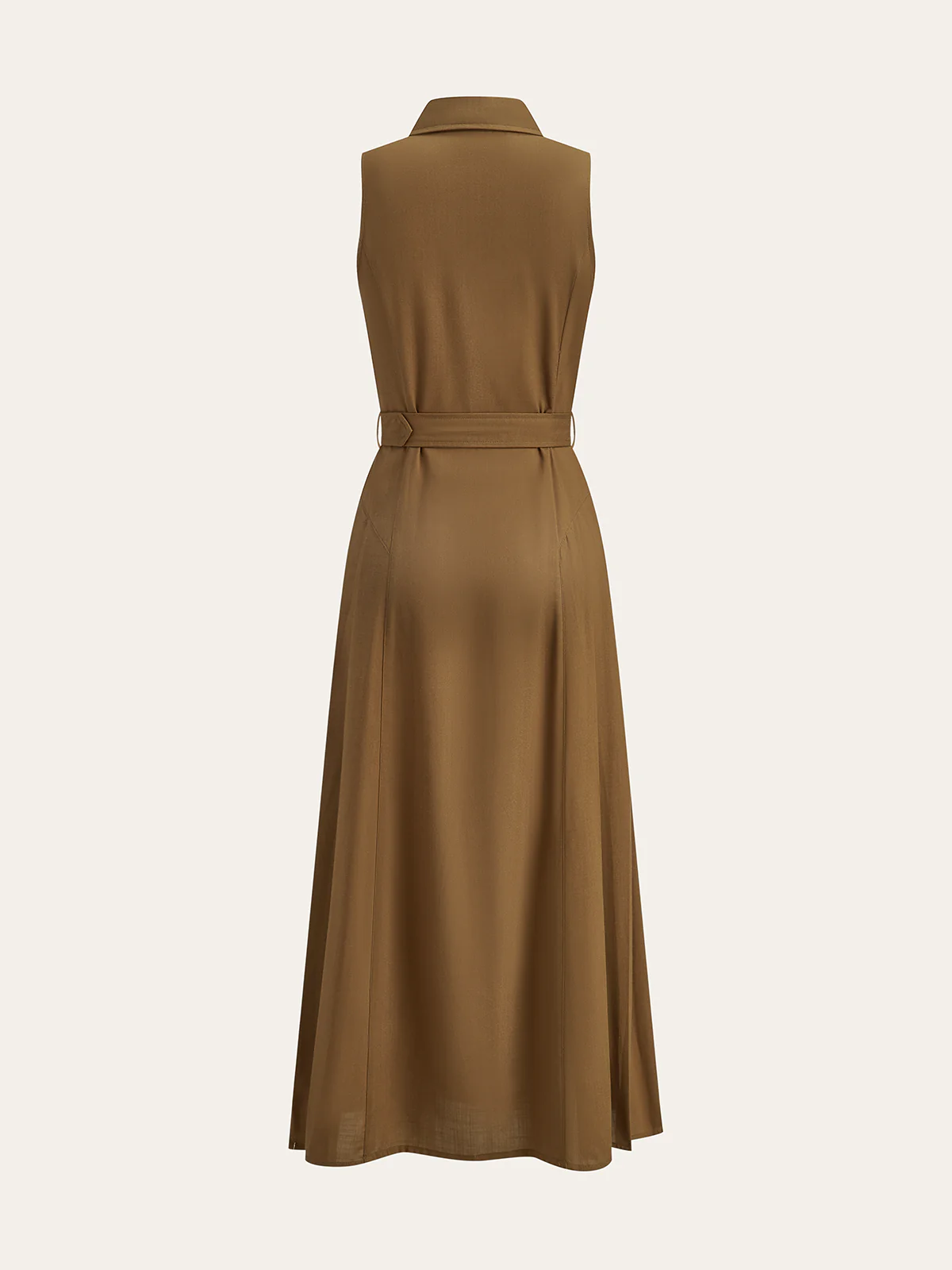 Belted Button Sleeveless Maxi Dress - Wholesalesil