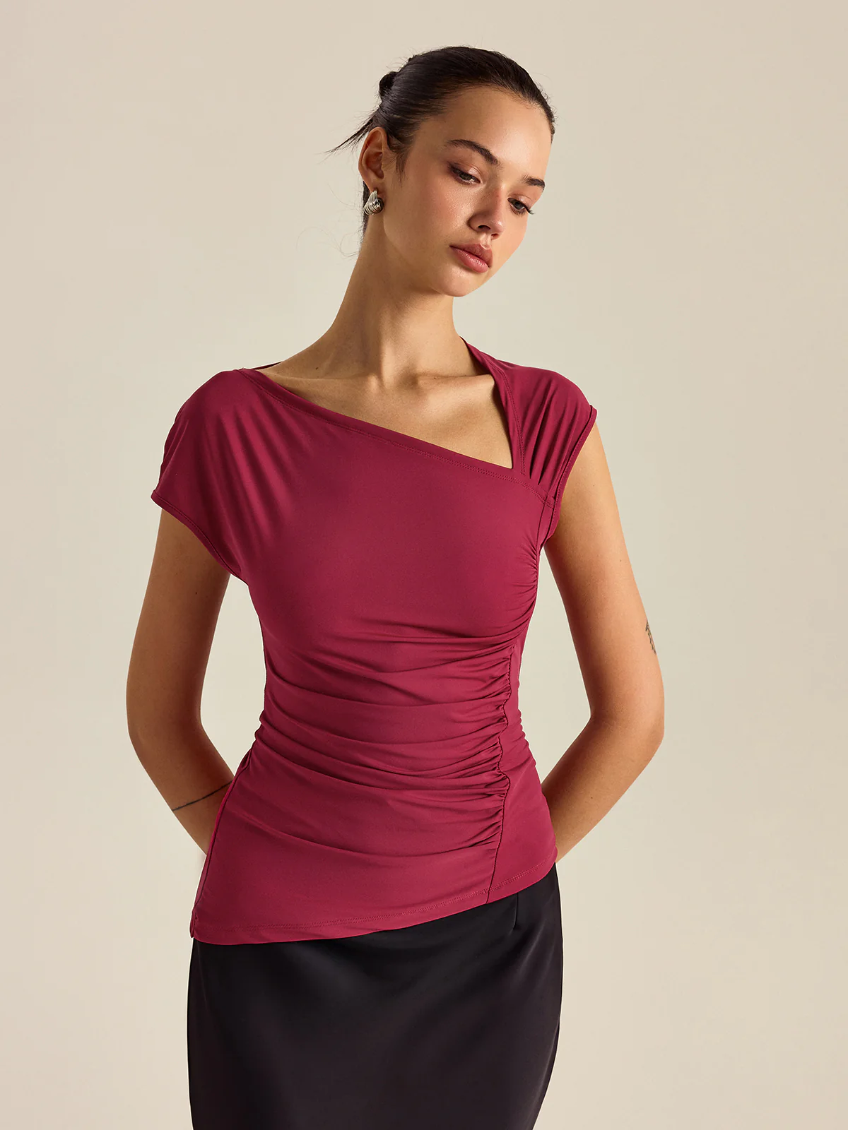 Asymmetrical Design Top - Wholesalesil