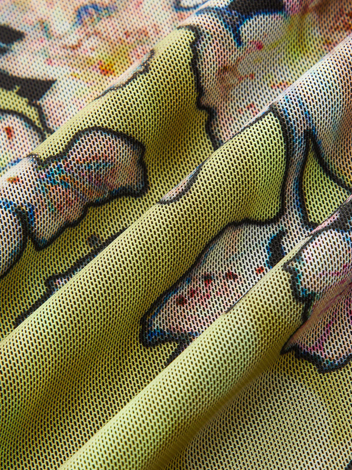 Mesh Long Sleeve Floral Print Maxi Dress - Wholesalesil